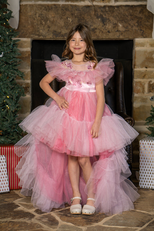 Pink Rose High-Low Princess Dress