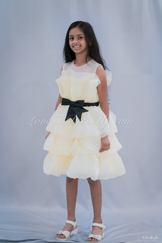 Organza Tiered Bow Dress