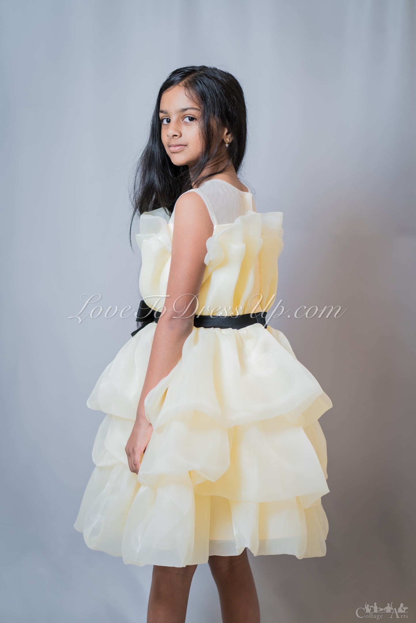 Organza Tiered Bow Dress